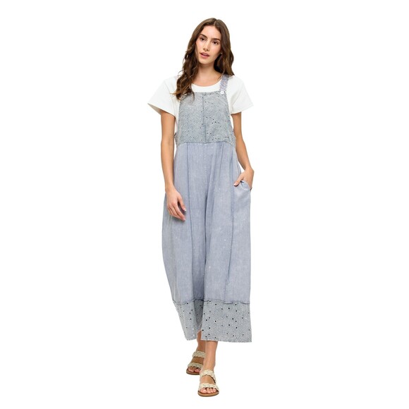 Yak & Yeti Pants - 26367 GG Yak & Yeti Boho Patchwork Overall Razor Cut Lace Various Sizes